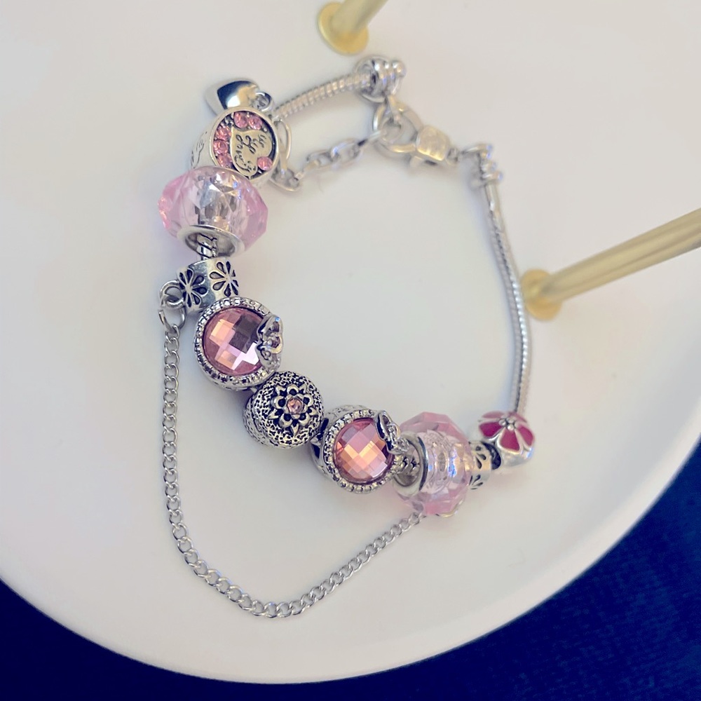Simply pink Custom charm bracelet